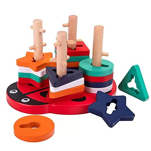 YGJT Giocattoli Legno 1 Anno, Giocattoli di Abilità Motorie Montessori per Bambini di 12 Mesi