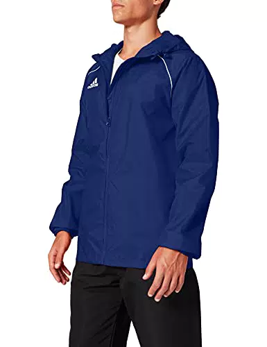 Adidas Core18 Rain Jacket, Uomo, Dark Blue/White