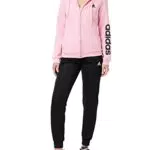 adidas Essentials Logo French Terry, Tuta Donna, Pink/Nero Chiaro
