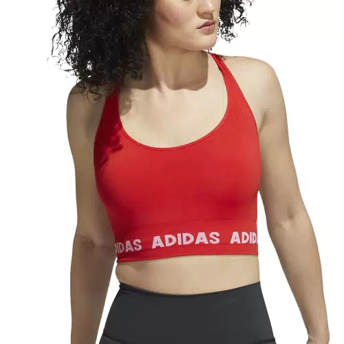 adidas T Aeroknit Bra Reggiseno Sportivo, Rosso