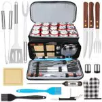 AISITIN 15 Pezzi Set Barbecue di Attrezzi, Kit per il Barbecue in Acciaio Inossidabile con Borsa Del Ghiaccio