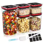 Aitsite Contenitori Alimentari per Cereali Set di 5Pcs Contenitori per Cereali Plastica con Coperchio Ermetici per Alimenti di BPA per la Conservazione di Cereali