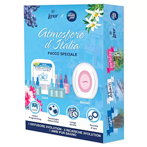 Ambi Pur Profumatore per Ambienti, Idea Regalo, Lenor Atmosere d'Italia, 1  Diffusore Elettrico 3Volution, 1