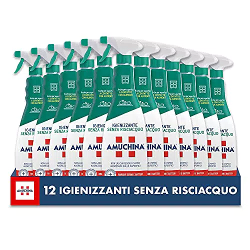 Amuchina Spray Igienizzante Senza Risciacquo, 12 Flaconi da 750 ml