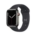 Apple Watch Series 7 GPS + Cellular, Cassa 45 mm in acciaio inossidabile color grafite con Cinturino Sport mezzanotte - Regular