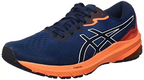 ASICS Gt-1000 11, Scarpe da Ginnastica Basse Uomo, Blu Francese/Arancio Shocking