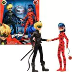 Bandai- Miraculous - Confezione da 2 bambole - Ladybug e Black Cat - Due bambole articolate da 26 cm con accessori - P50365