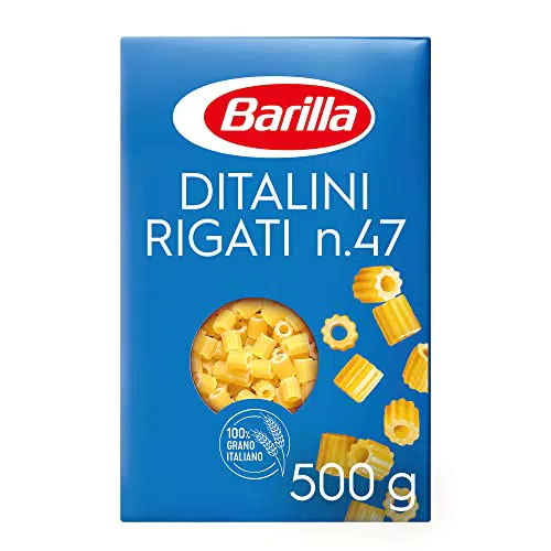 Barilla Pasta Ditalini Rigati N.47, Pastina di Semola di Grano Duro