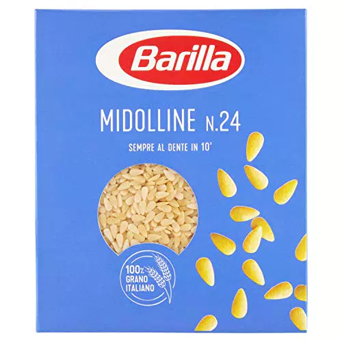 Barilla Pasta Midolline Semola di Grano Duro N.24, Pastina per Minestre e Passate