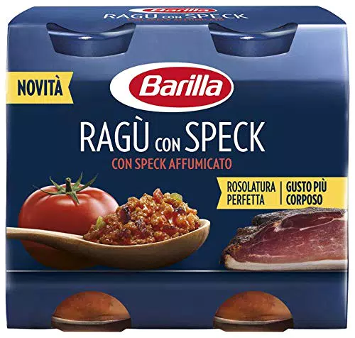 Barilla Ragu Con Speck, con Speck Affumicatougo Pronto dal Gusto Ricco e Corposo