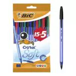 BIC Penne A Sfera Cristal Soft, Fornitura Per Cancelleria Scuola E Ufficio