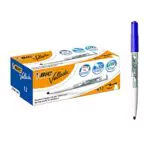BIC Velleda, Pennarelli Blu Lavagna Bianca, Pennarelli Cancellabili con Punta Media Tonda