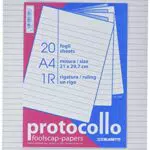 Blasetti - confezione da 20 fogli protocollo - rigo 1R