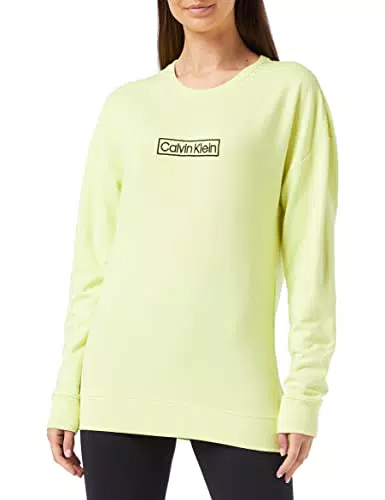 Calvin Klein Felpa L/S Parte Superiore del Pigiama, Cyber Green