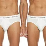 Calvin Klein 3p Hip Brief Slip, Bianca Uomo