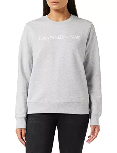 Calvin Klein Institutional Core Logo CN Felpa, Grigio