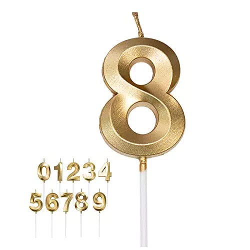 Candeline compleanno numeri 0 1 2 3 4 5 6 7 8 9 anno candeline compleanno scintillanti candela anni particolari 8
