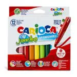 CARIOCA Pennarelli Jumbo Box, 12 Pennarelli Colorati per Bambini con Punta e Corpo Maxi