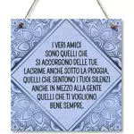 CARISPIBET I Veri Amici, segni Decorativi targhe Decorative Decorazione per la casa gratitudine Decorazioni per la casa Grazie Regalo Compleanno 20 x 20 cm