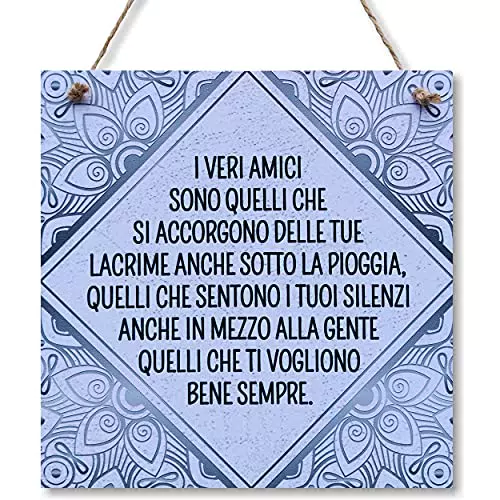 CARISPIBET I Veri Amici, segni Decorativi targhe Decorative Decorazione per la casa gratitudine Decorazioni per la casa Grazie Regalo Compleanno 20 x 20 cm