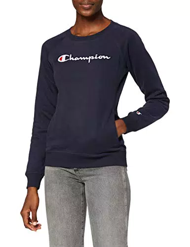 Champion Classic Logo Crewneck Sweatshirt, Felpa, Donna