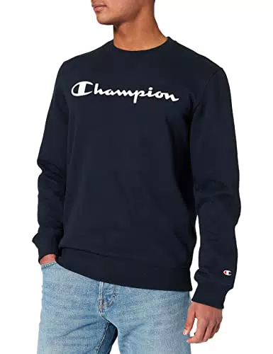 Champion Legacy Classic Logo Crewneck, Felpa, Uomo, Blu