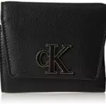 CK Jeans CKJ Minimal Monogram Tri-Fold Portafoglio, Nero