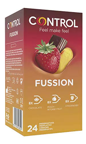 Control Fussion Preservativi Aromatizzati Cioccolato Fragola Pesca - 24 Profilattici