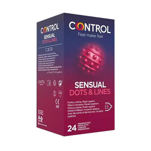 CONTROL Sensual Dots & Lines Preservativi Stimolanti - 24 Profilattici