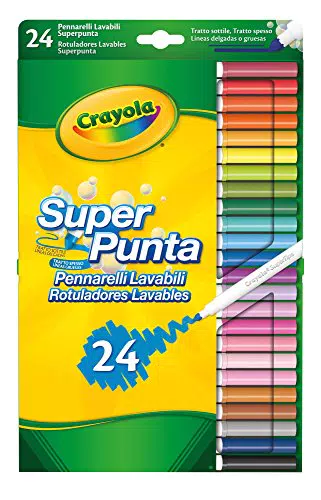 CRAYOLA - Super Tips, Pennarelli Lavabili Punta Media