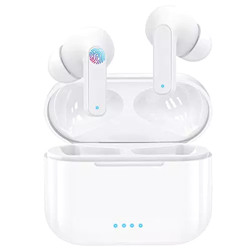 Soicear Cuffie Bluetooth 5.1 Auricolari Senza Fili Wireless Sport in Ear, bianco