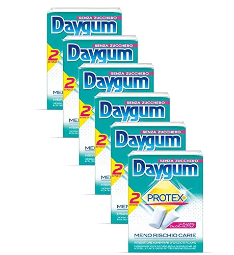Daygum Protex Gomme da Masticare Senza Zucchero, Chewing Gum Gusto Menta