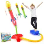 deAO Lanciarazzi per Bambini Saltare ed Lanciare Playset Set di Giochi di Scienze Include i Razzi di Gommapiuma per Interni ed Esterni