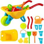 deAO Set Carrello Multicolore con Accessori per il Giardinaggio - Gioco dei Bambini