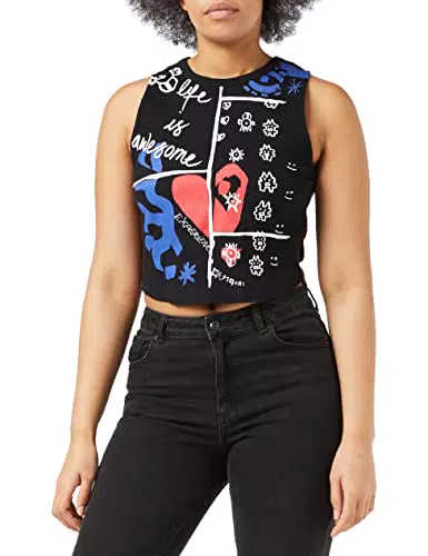 Desigual TS_Leah T-Shirt, Black, L da Donna