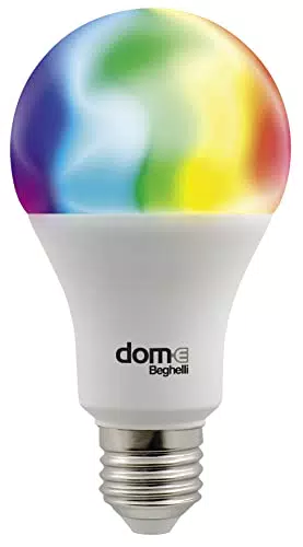 Beghelli Dom Lampadina LED E27 Alexa Smart GOCCIA 11W RGB-CCT WiFi - Lampada Compatibile con App - Accessori Domotica di Facile Installazione