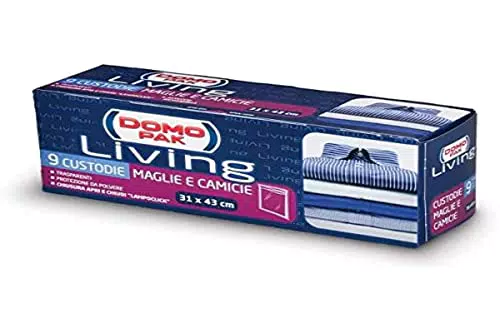 Domopak Living Custodie Maglie e Camicie, 31 x 43 cm - 9 Pezzi