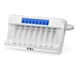 EBL AA AAA Caricabatterie Indipendenti LED Display, RM-76 Caricatore con 5V 2A Funzione di Ricarica Rapida per AA e AAA NI-MH Batterie Ricaricabili