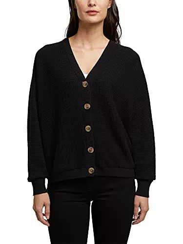 ESPRIT 990ee1i313 Maglione Cardigan, Nero