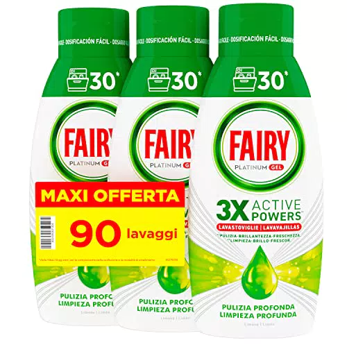 Fairy Detersivo Lavastoviglie Gel Liquido, 90 Lavaggi