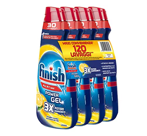 Finish Powergel Detersivo Lavastoviglie al Limone, Gel Lavastoviglie