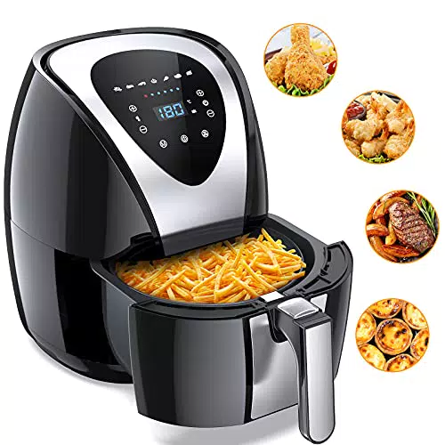 Friggitrice ad Aria 4.5L, Friggitrice Calda Senza Olio