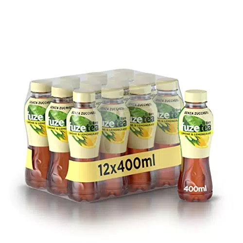 FuzeTea Limone e Lemongrass Senza Zuccheri, 12 Bottiglie da 400 ml