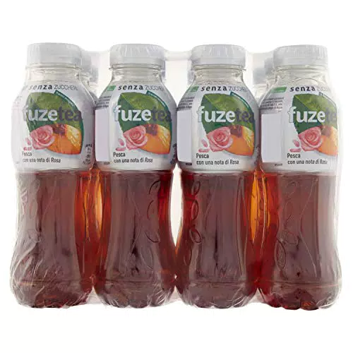 FuzeTea Pesca e Rosa Senza Zuccheri 12 Bottiglie da 400 ml