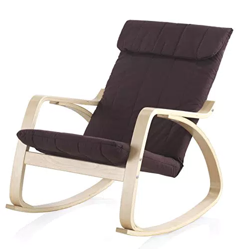 GEESE 8812-Sedia a dondolo in legno e rivestimenti, 92 x 66