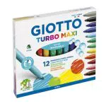 Giotto Turbo Maxi Astuccio Da 12 Pennarelli A Punta Larga
