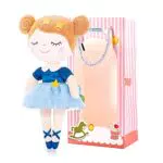 Gloveleya Baby Doll Girl Gifts Vestito Bambola Peluche Giocattolo Azzurro 13 Pollici con Scatola Regalo…