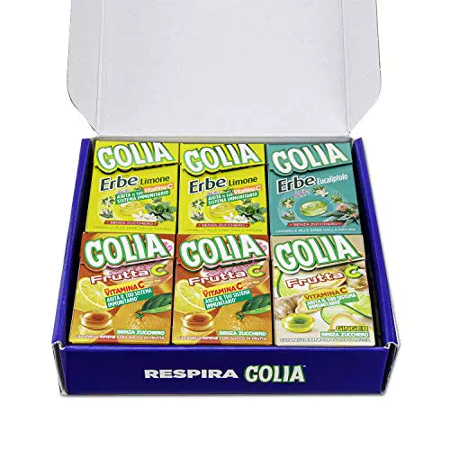 Golia Wellness Box, Confezione Speciale da 12 Astucci Misti di Caramelle Golia