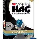Hag - Capsule Caffè Decaffeinato Espresso Classico - 100 capsule in alluminio - Intensità 6 - Compatibili con Macchine Nespresso - 10 pacchetti da 10 capsule