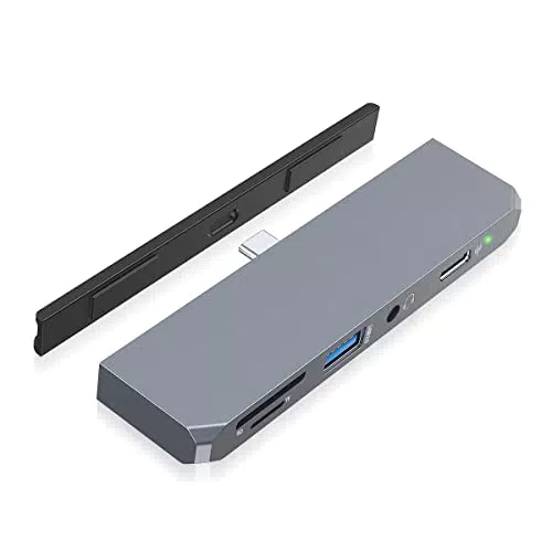 Hub USB C Multiporta in Alluminio 6-in-1, USB C Hub con Power Delivery